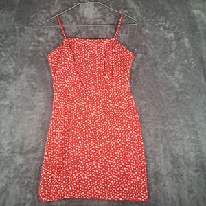 Aeropostale M Red Floral Rosebud Mini Dress Smocked Back Cottagecore Coquette